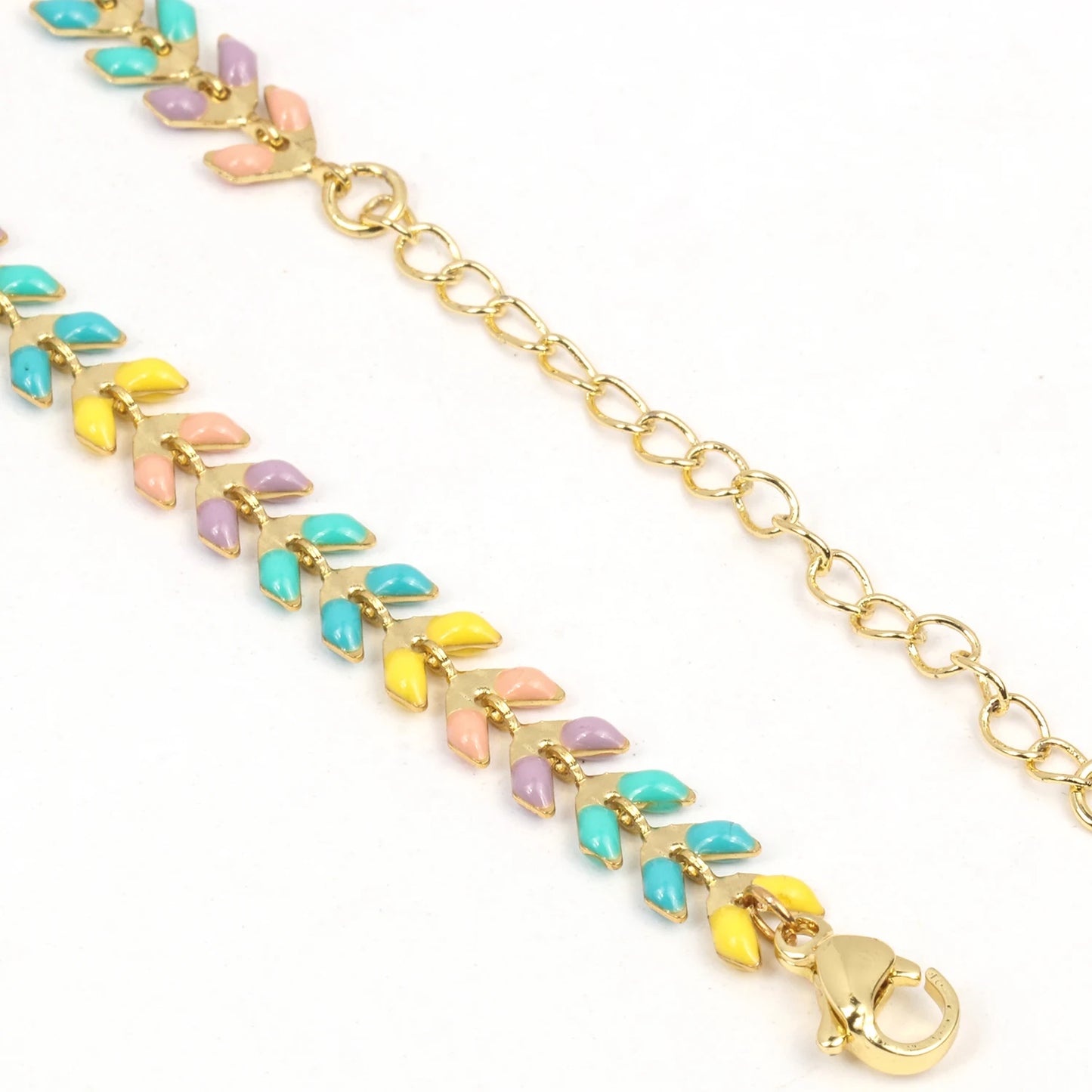 Fashion Stainless Steel Beaded Charm Bracelet – Blue & Red