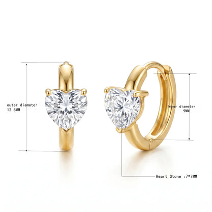 18K Gold Plated Zirconia Huggie Hoop Earrings – 12.4mm