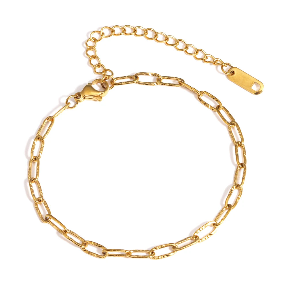 Chunky Gold Plated Stainless Steel Link Chain Bracelet