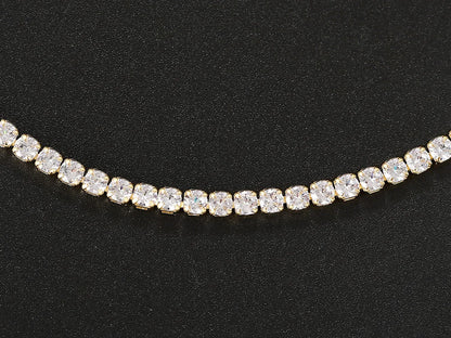 Iced Out Cubic Zirconia Tennis Chain Choker Necklace – Hiphop Jewelry for Women