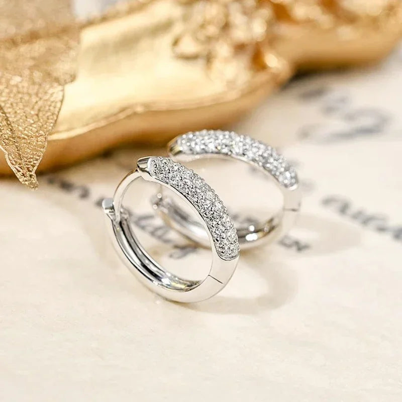 Cubic Zirconia Circle Hoop Earrings for Women