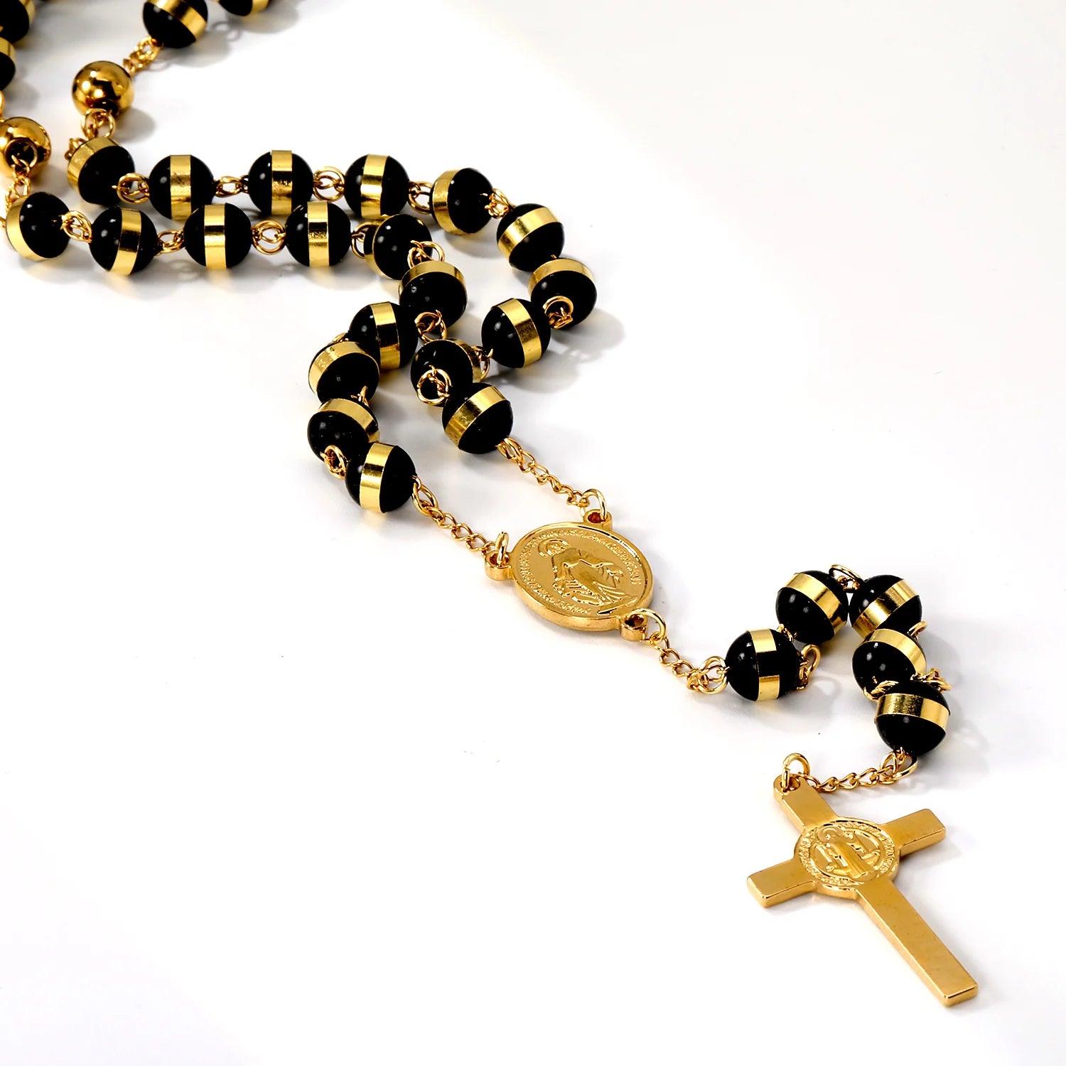 Virgin Mary Cross Pendant Stainless Steel Necklace