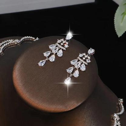 CZ Water Drop Necklace and Earrings Set