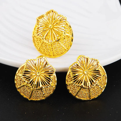 Nigerian Jewelry Set Wedding Jewelry For Women Dubai Gold Color Warped by edenista
