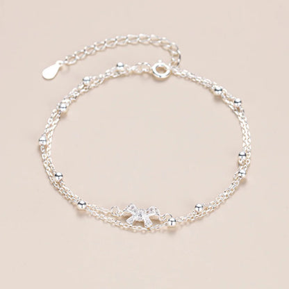 Three-Layer Geometric Bead Bracelet – 925 Sterling Silver