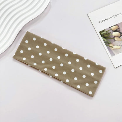 Polka Dot Elastic Sports Headband – Sweat-Absorbent Yoga & Fitness Hairband for Women