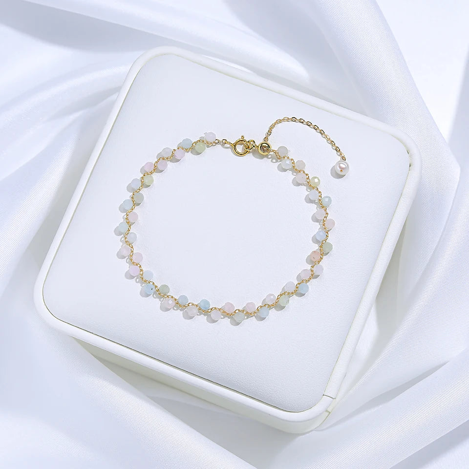 3mm Natural Stone Handmade Adjustable Bracelet for Women