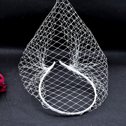 Pearl Beads Bridal Birdcage Veil