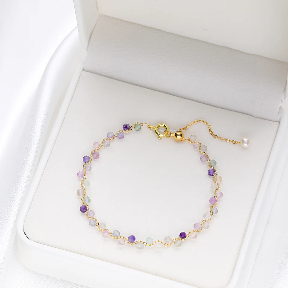 3mm Natural Stone Handmade Adjustable Bracelet for Women