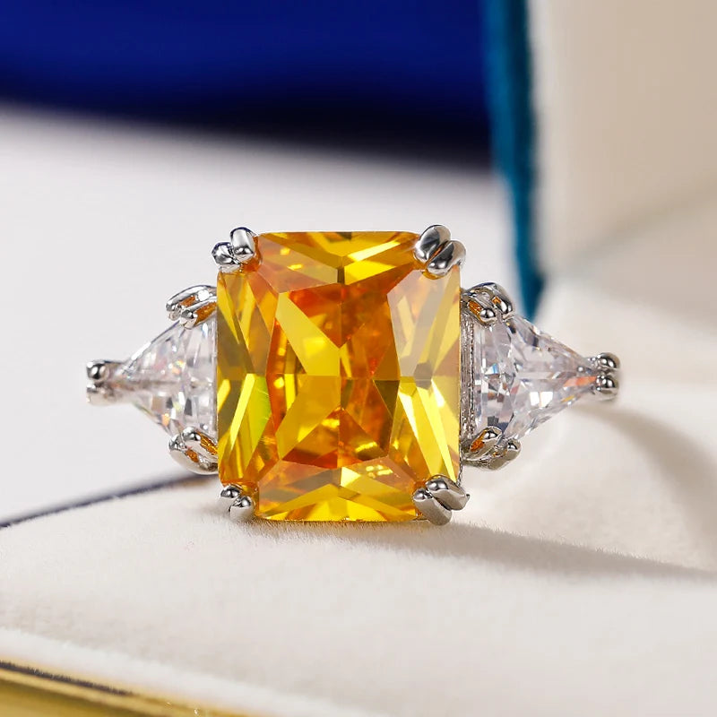 Huitan Square CZ Ring for Women