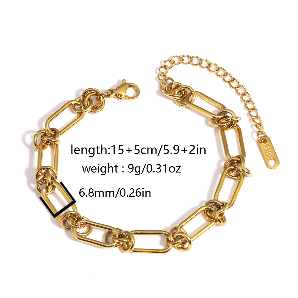 Chunky Gold Plated Stainless Steel Link Chain Bracelet
