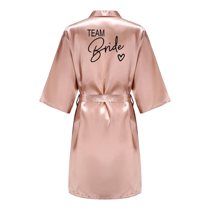 Team Bride Satin Kimono Robe Bridesmaid