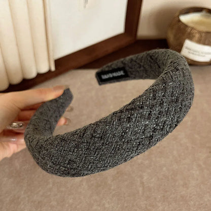 Korean Fashion Winter Hairband – Solid Scrunchie Head Hoop for Women & Girls