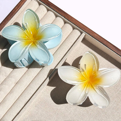 2-Piece Bohemian Flower Hair Claw Clip Set – Egg Flower Barrette for Women & Girls