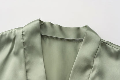 Bride & Bridesmaid Short Satin Robe