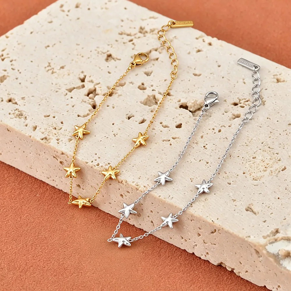 Gold-Plated Heart Charm Bracelet – Stainless Steel