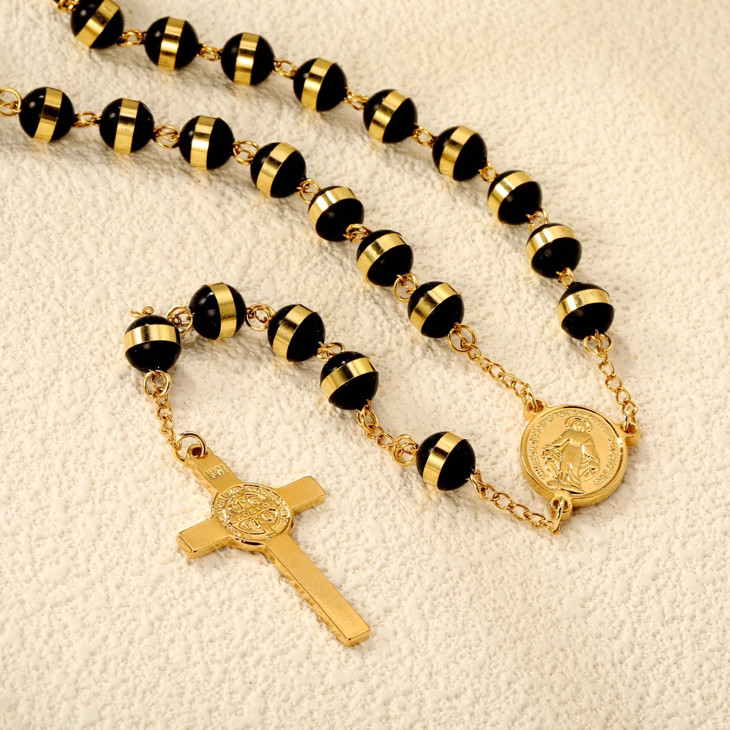 Virgin Mary Cross Pendant Stainless Steel Necklace