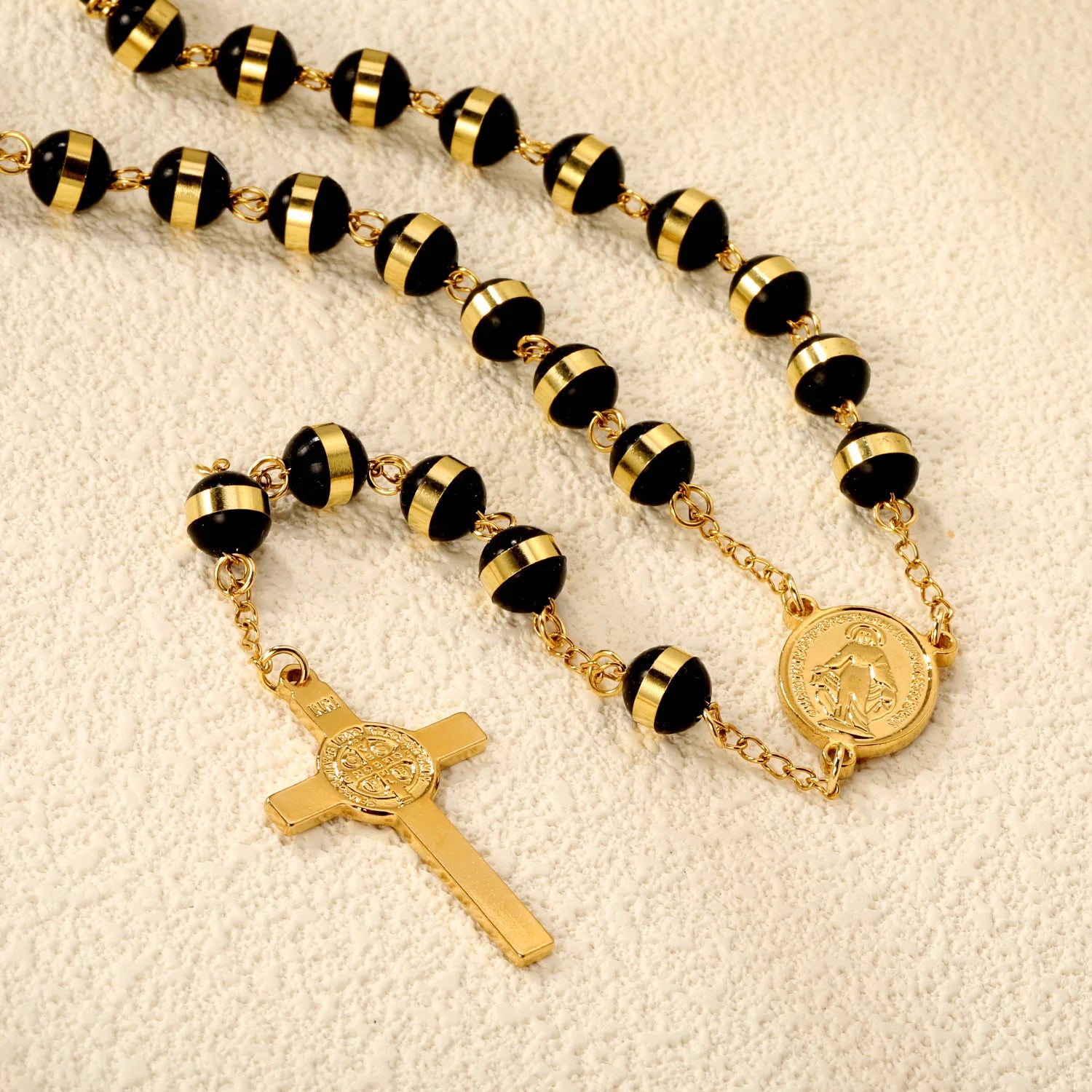 Virgin Mary Cross Pendant Stainless Steel Necklace