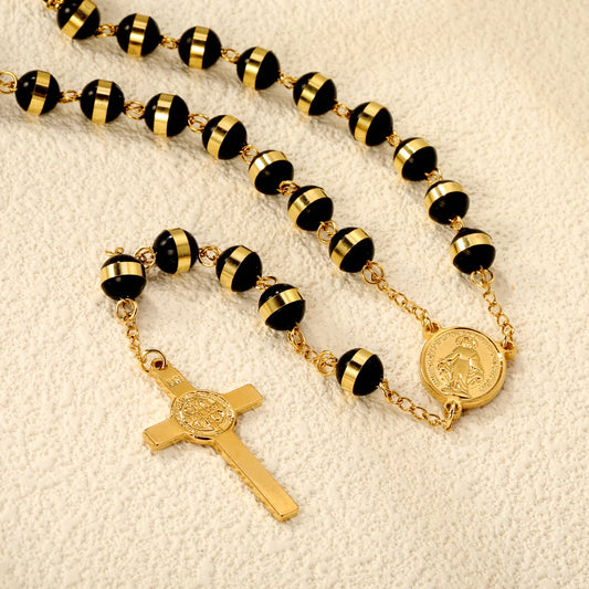 Virgin Mary Cross Pendant Stainless Steel Necklace