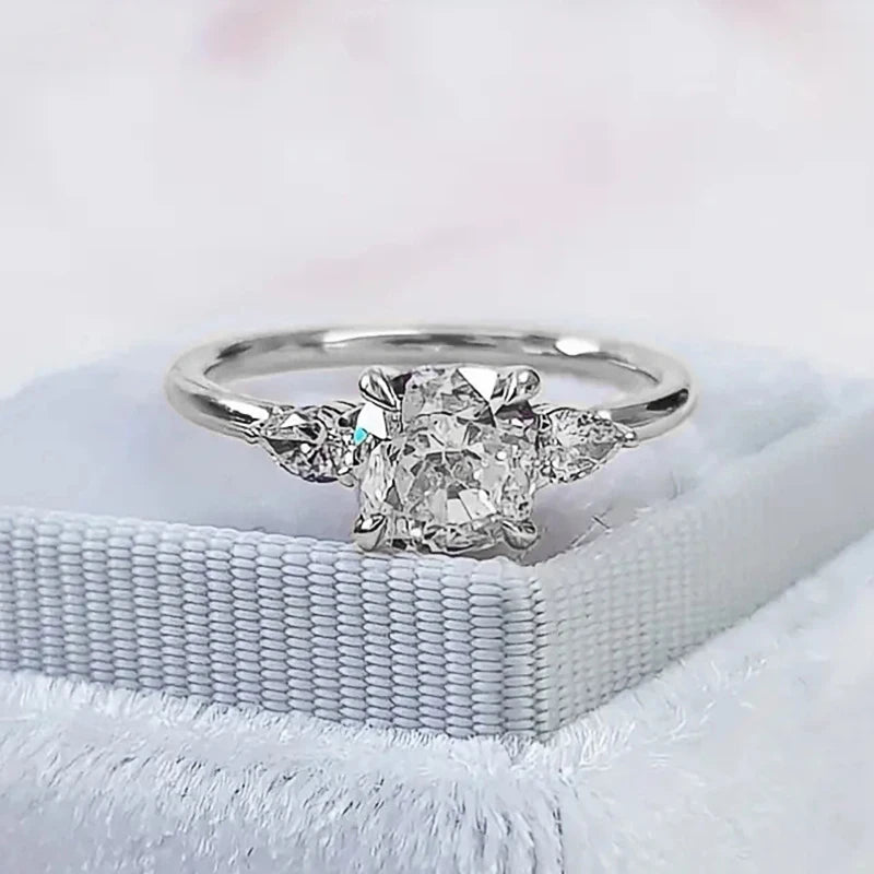 Huitan Cushion CZ Ring for Women