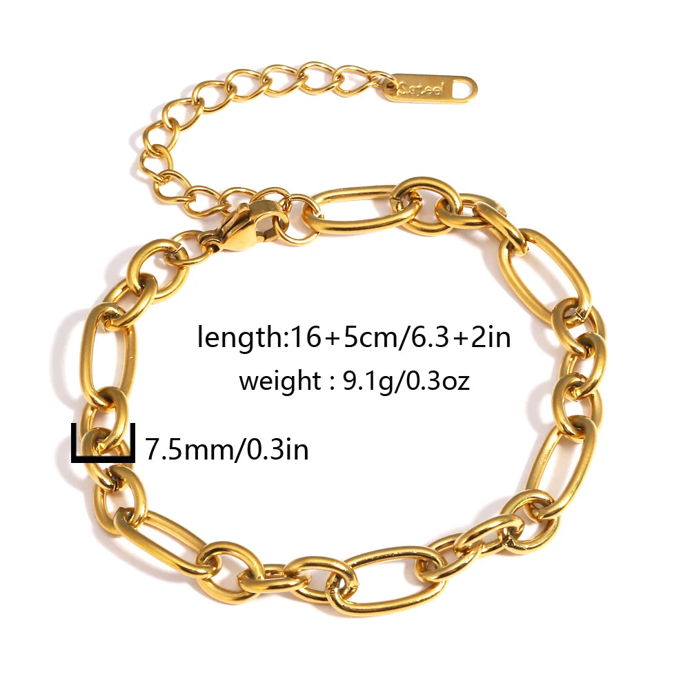 Chunky Gold Plated Stainless Steel Link Chain Bracelet