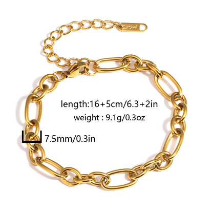 Chunky Gold Plated Stainless Steel Link Chain Bracelet