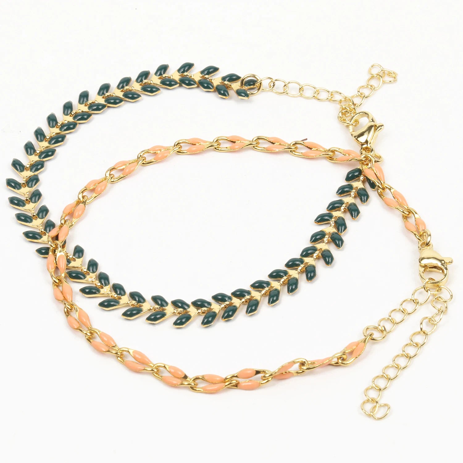 Fashion Stainless Steel Beaded Charm Bracelet – Blue & Red