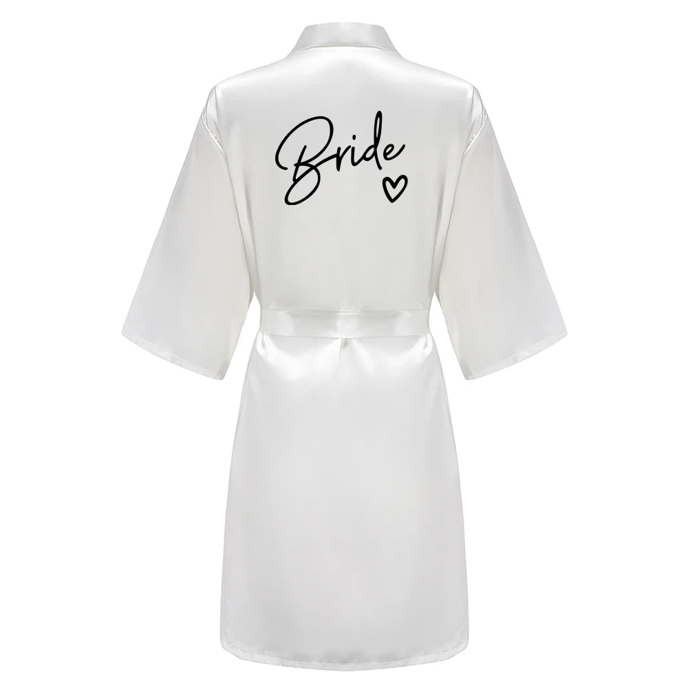 Team Bride Satin Kimono Robe Bridesmaid