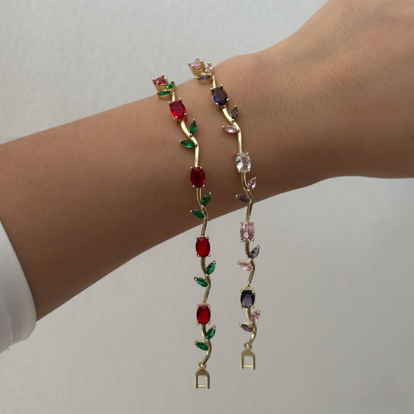 Tulip Flower Bracelet for Women – Copper & Zircon