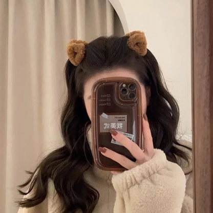 2-Piece Plush Cat Ear Hair Clips – Cute Duck Beak Hairpins for Women & Girls