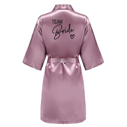 Team Bride Satin Kimono Robe Bridesmaid