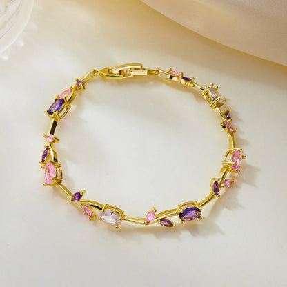 Tulip Flower Bracelet for Women – Copper & Zircon