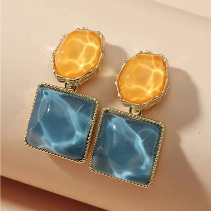 Colourful Crystal Stone Dangle Drop Earrings for Women