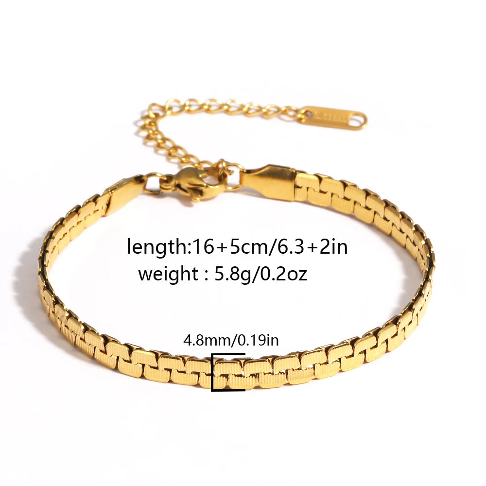 Chunky Gold Plated Stainless Steel Link Chain Bracelet