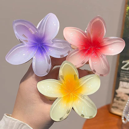 2-Piece Bohemian Flower Hair Claw Clip Set – Egg Flower Barrette for Women & Girls