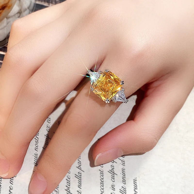 Huitan Square CZ Ring for Women