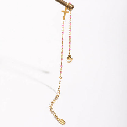 Boho Thin Link Chain Charm Bracelet for Women – Gold