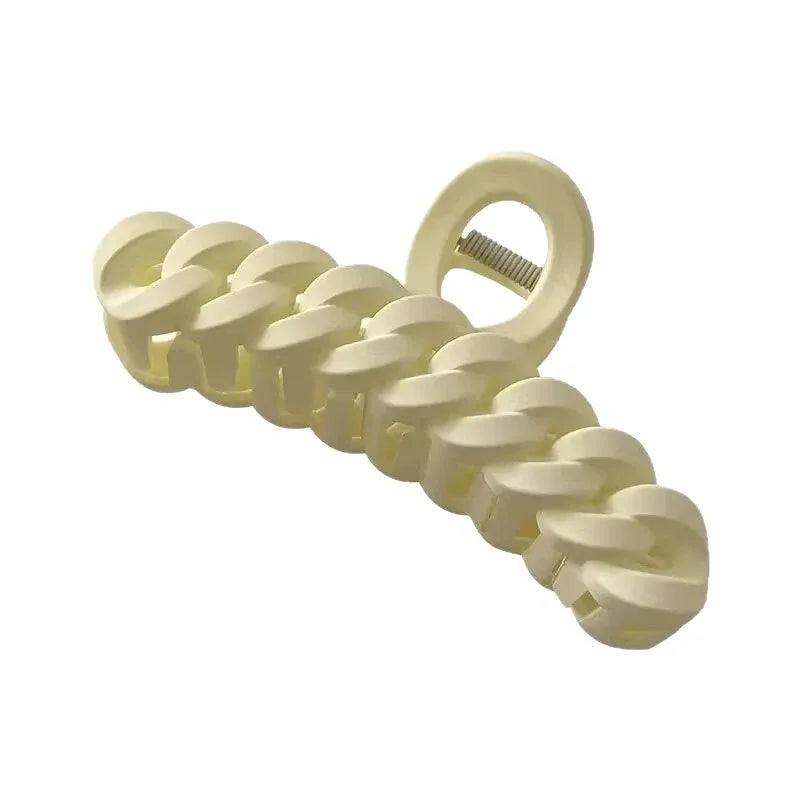 Korean Matte Acrylic Hair Claw Clamp – Geometric Cross Crab Clip Barrettes for Women