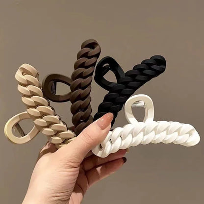 Korean Matte Acrylic Hair Claw Clamp – Geometric Cross Crab Clip Barrettes for Women