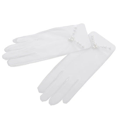 Mesh Lace Bridal Gloves Short Wrist Length