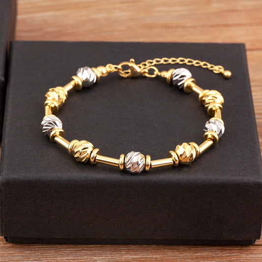 High Quality Personality Design Copper Round Beads Hand Bracelets by edenista
