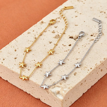 Gold-Plated Heart Charm Bracelet – Stainless Steel
