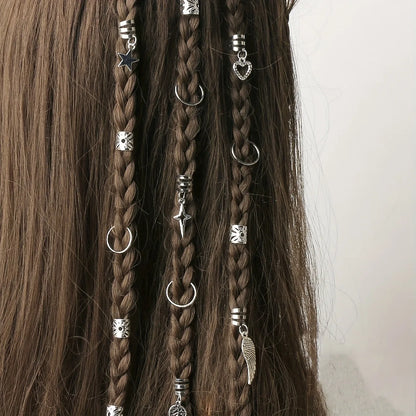 45-Piece Alloy Dreadlock Braid Hair Rings – Loc Hair Jewelry for Women & Girls