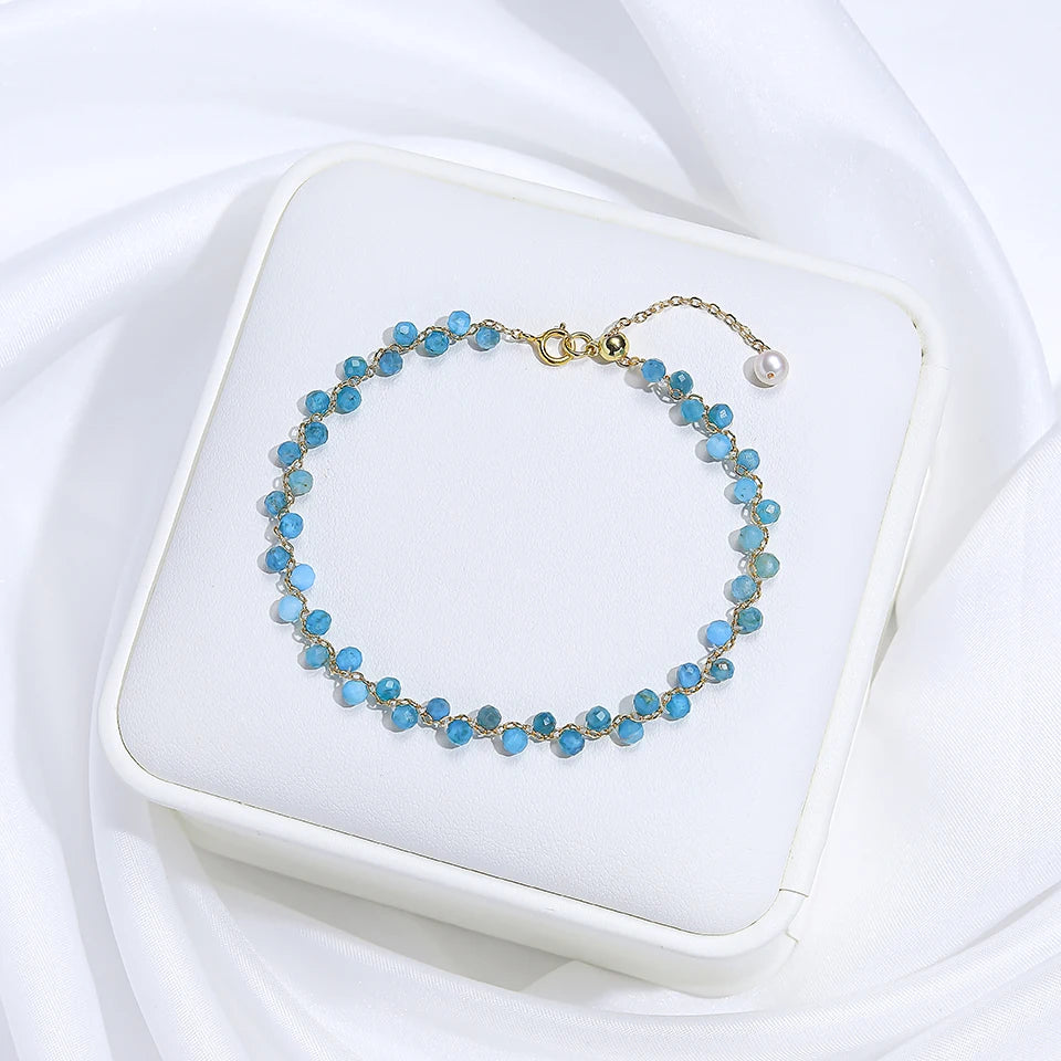 3mm Natural Stone Handmade Adjustable Bracelet for Women