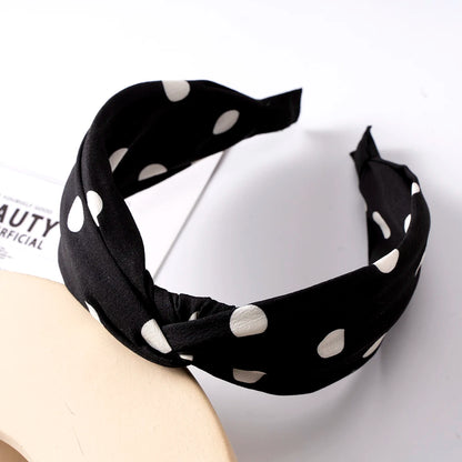 Wide Cross Leopard Print Headband – Elastic Bow Hair Hoop for Women & Girls