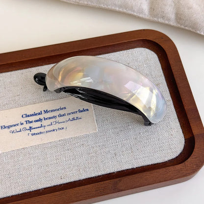 Edenista acetate hair clip; iridescent retro buckle ponytail barrette with black base