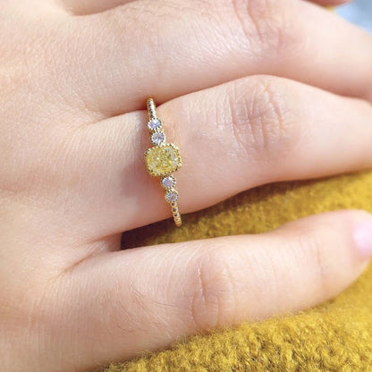 Huitan Geometric CZ Ring for Women