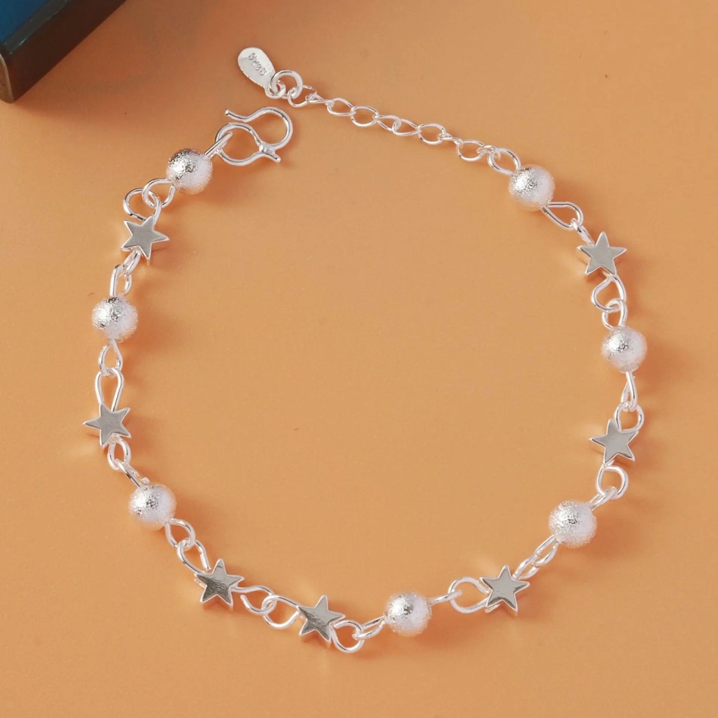 Three-Layer Geometric Bead Bracelet – 925 Sterling Silver