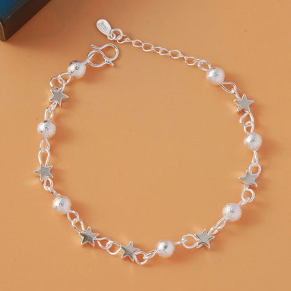 Three-Layer Geometric Bead Bracelet – 925 Sterling Silver
