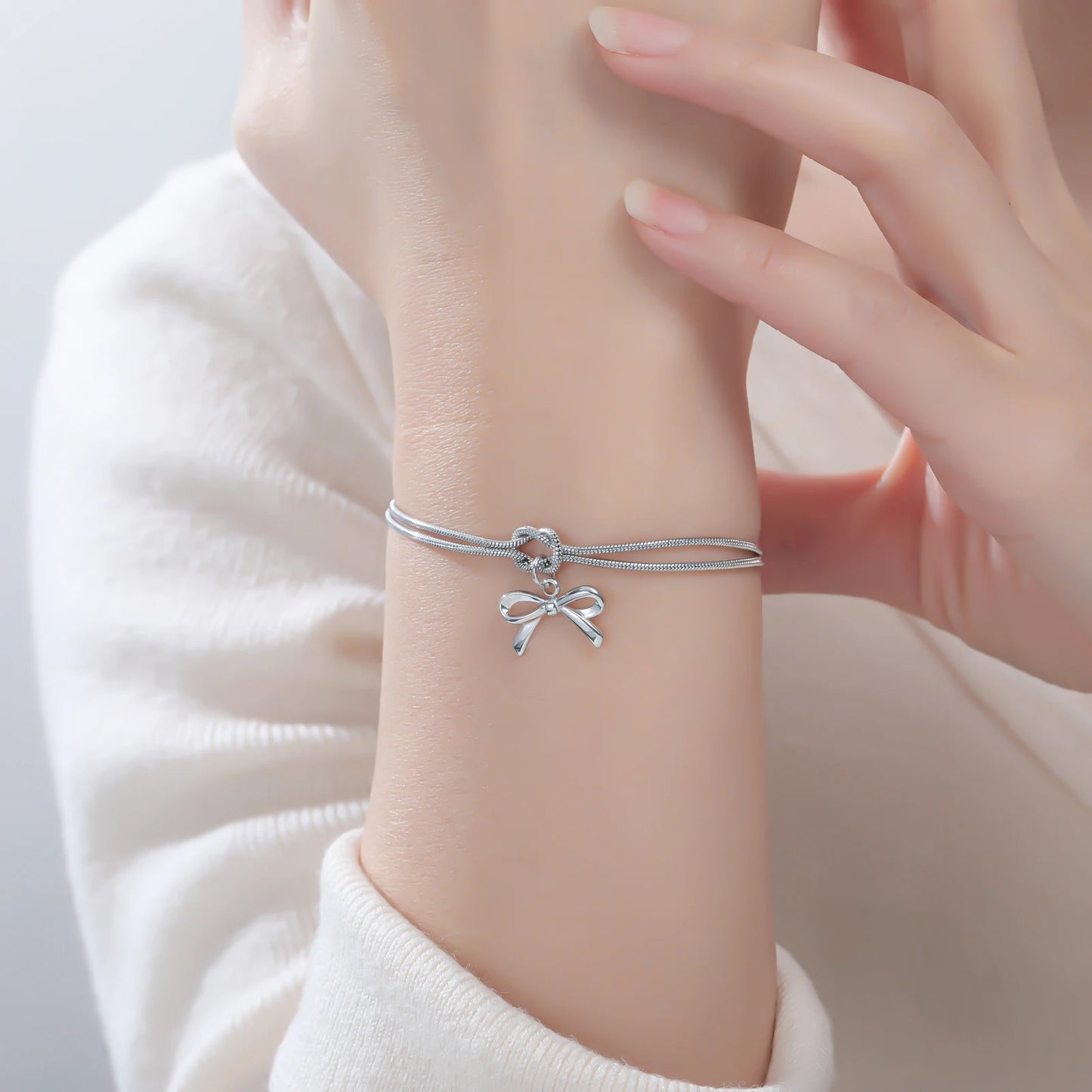 Gold Color Bowknot Love Knot Chain Bracelet Stainless Steel Trendy Bracelets by edenista